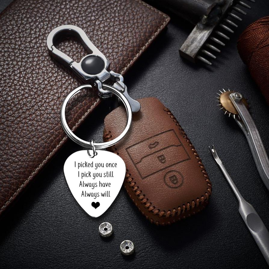 Guitar Pick Keychain - To My Man - How Much You Mean To Me