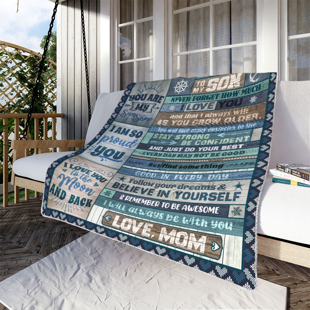 To My Son Never Forget How Much I Love You Fleece Blanket