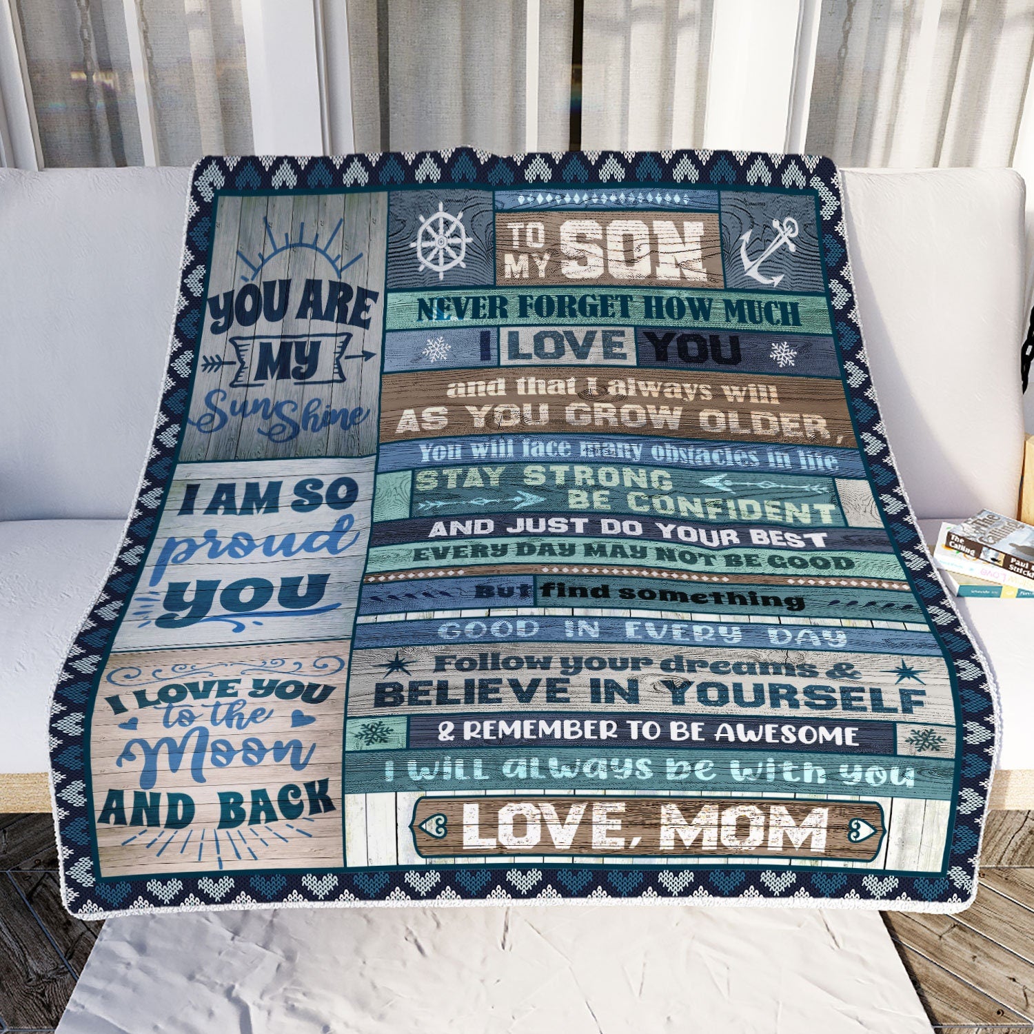 To My Son Never Forget How Much I Love You Fleece Blanket