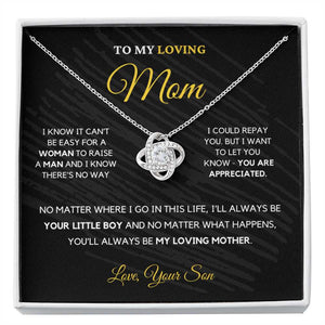 To My Loving Mom - Love Knot Necklace