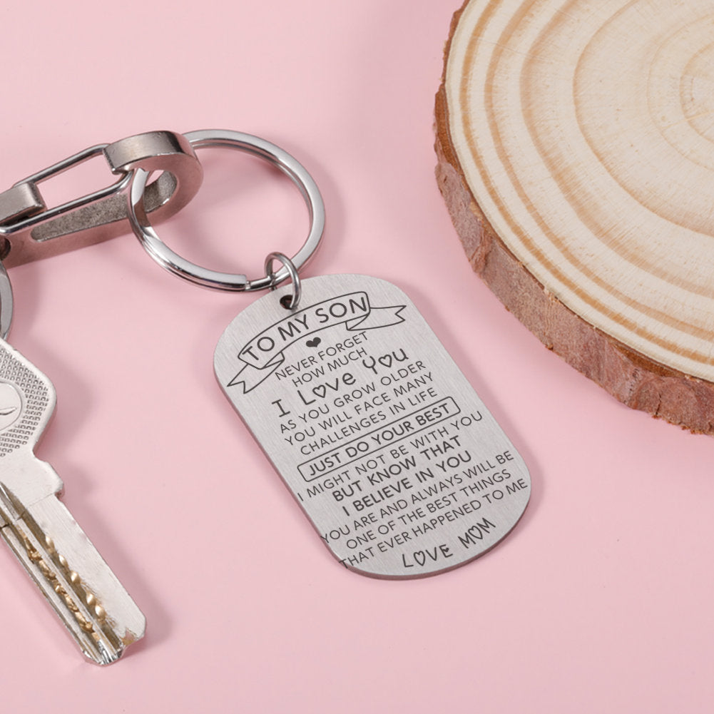 To My Son I Love you Gift,Stainless Steel keychain