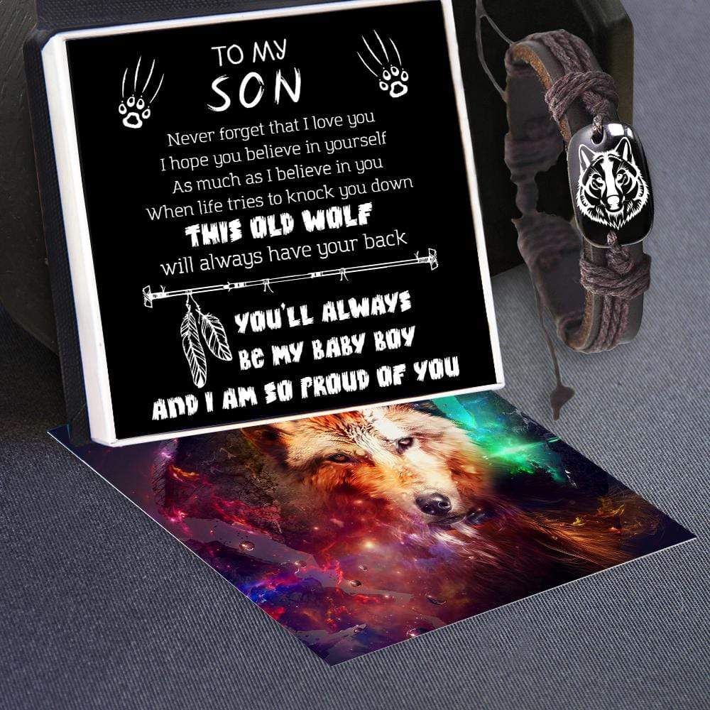 Leather Cord Bracelet - To My Son - You'll Always Be My Baby Boy