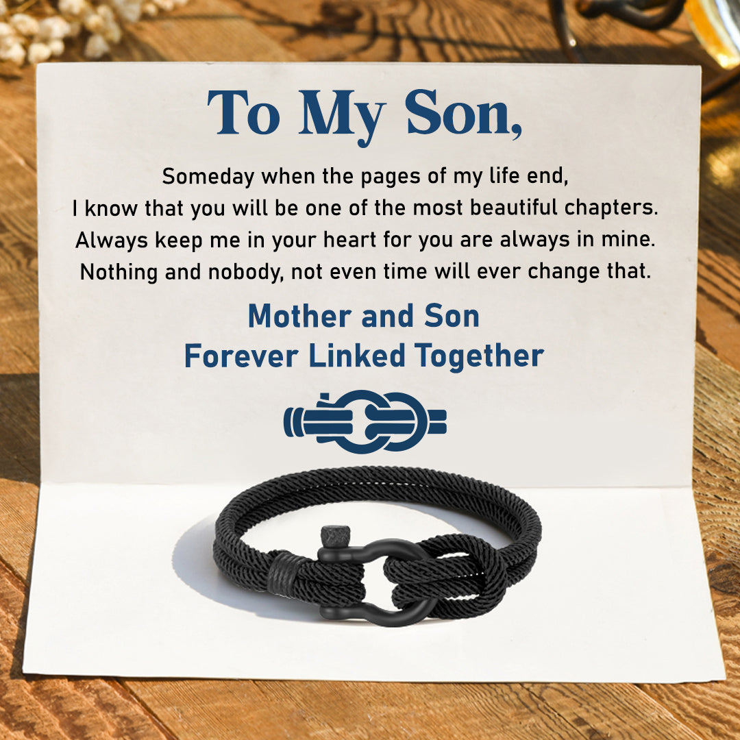 Mother and Son Forever Linked Together Nautical Bracelet