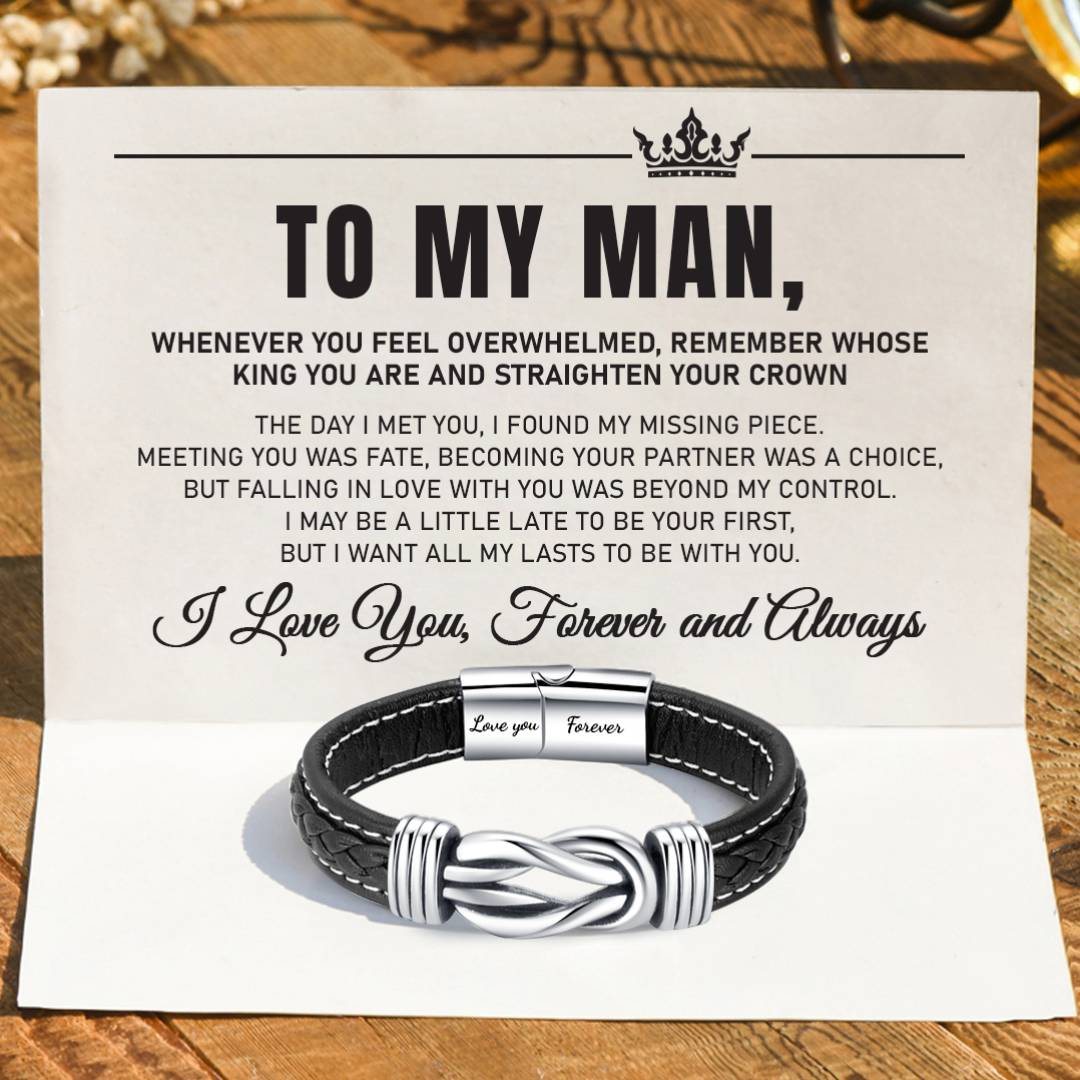 To My Man, I Love You Forever and Always Linked Bracelet