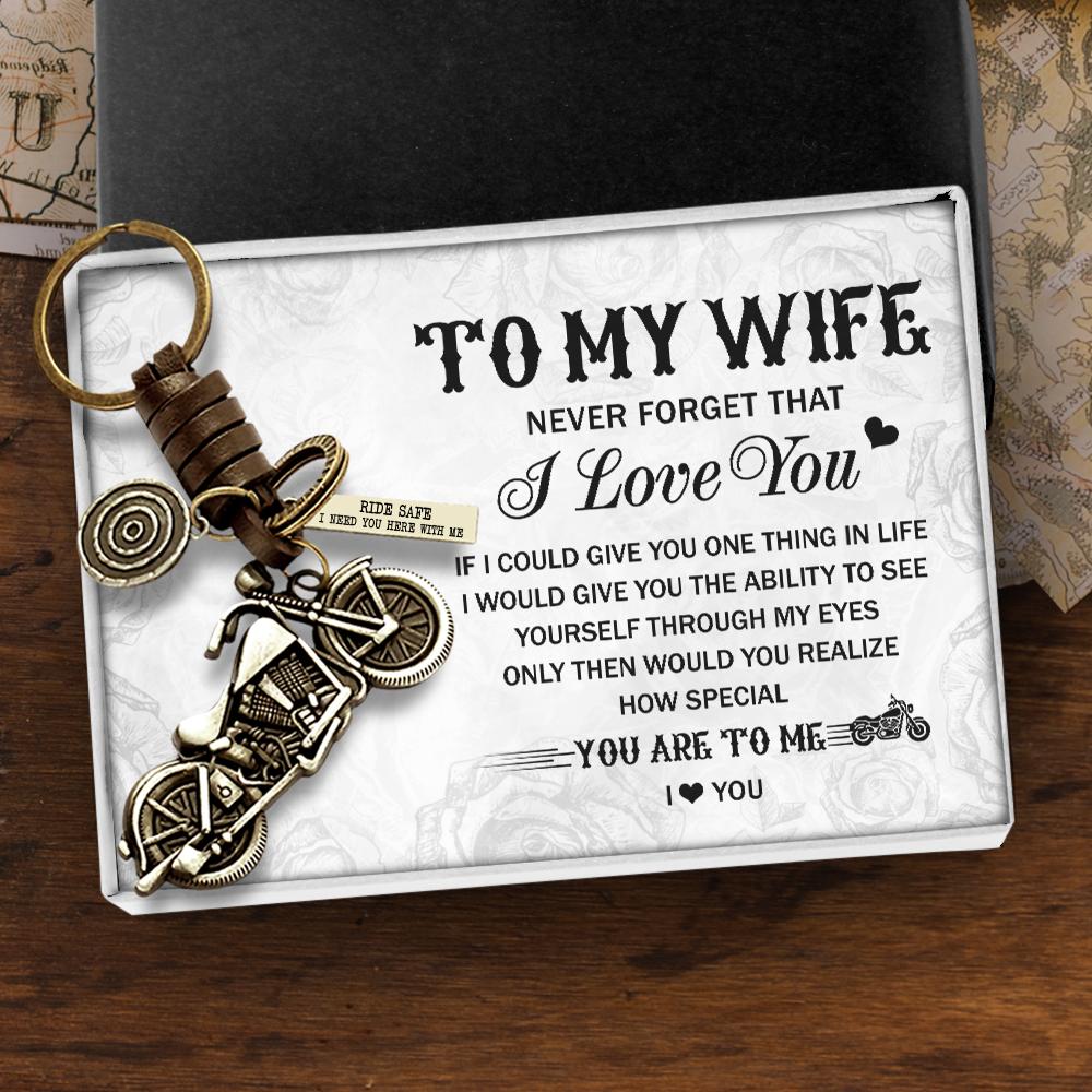Motorcycle Keychain - To My Wife - Never Forget That I Love You