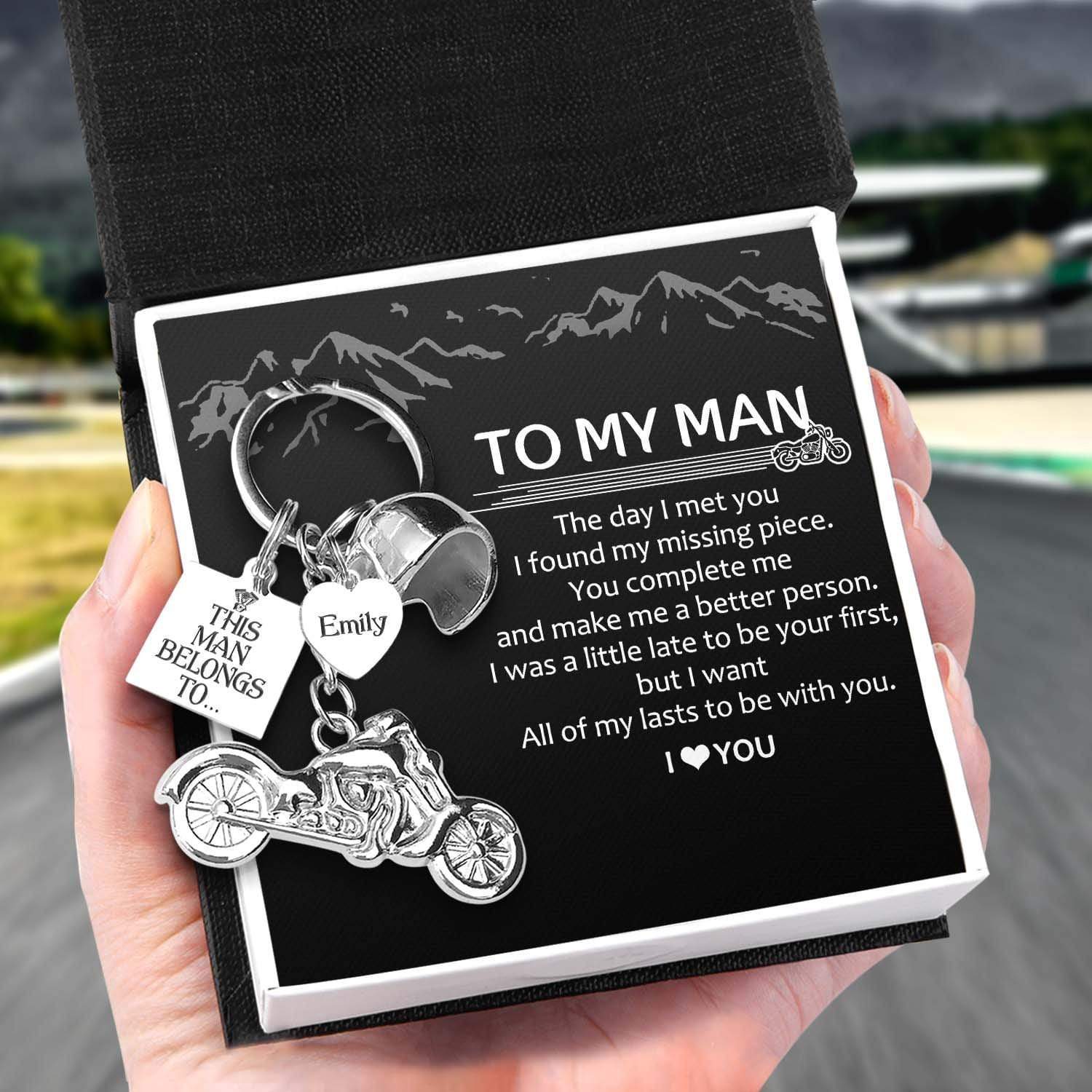 Classic Bike Keychain - Biker - To My Man - I Love You