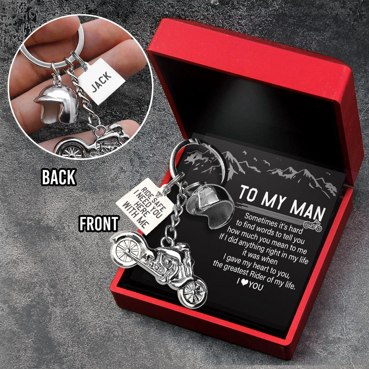 Personalized Classic Bike Keychain - To My Man - The Greatest Rider Of My Life