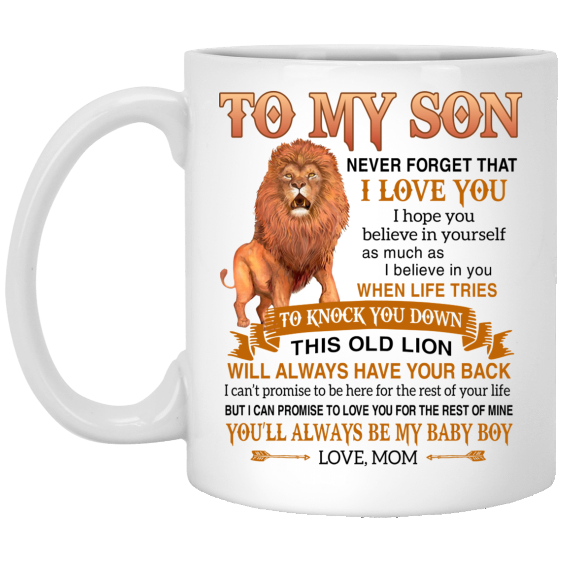 My Son Never Forget That I Love You I Hope You Believe In Yourself Lion From Mom Ceramic Coffee Mug