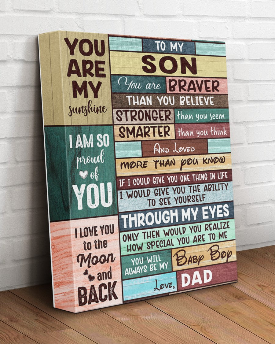 To my Son Love, Dad Gallery Wrapped Poster