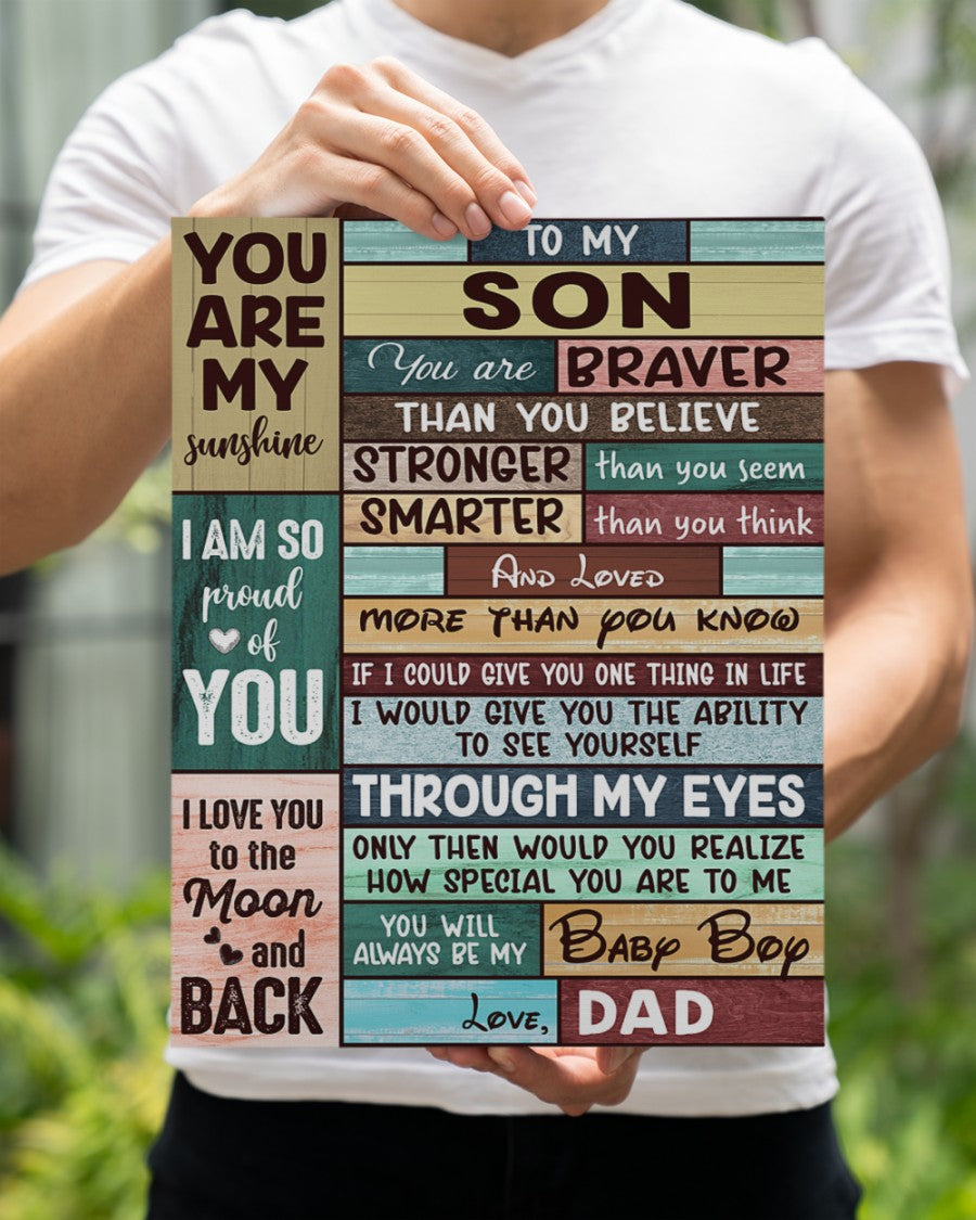 To my Son Love, Dad Gallery Wrapped Poster