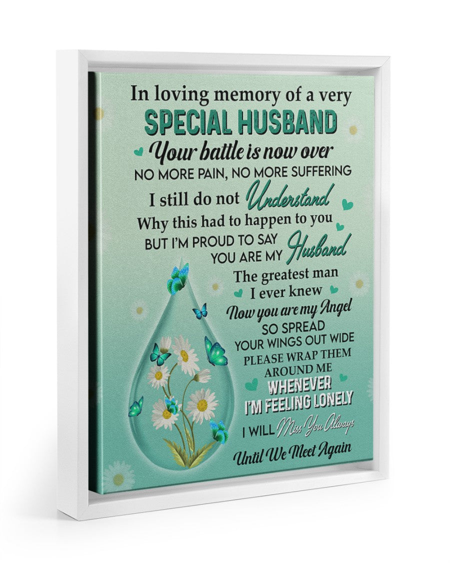 In Loving Memory Of A Very Special Husband Floating Framed Poster
