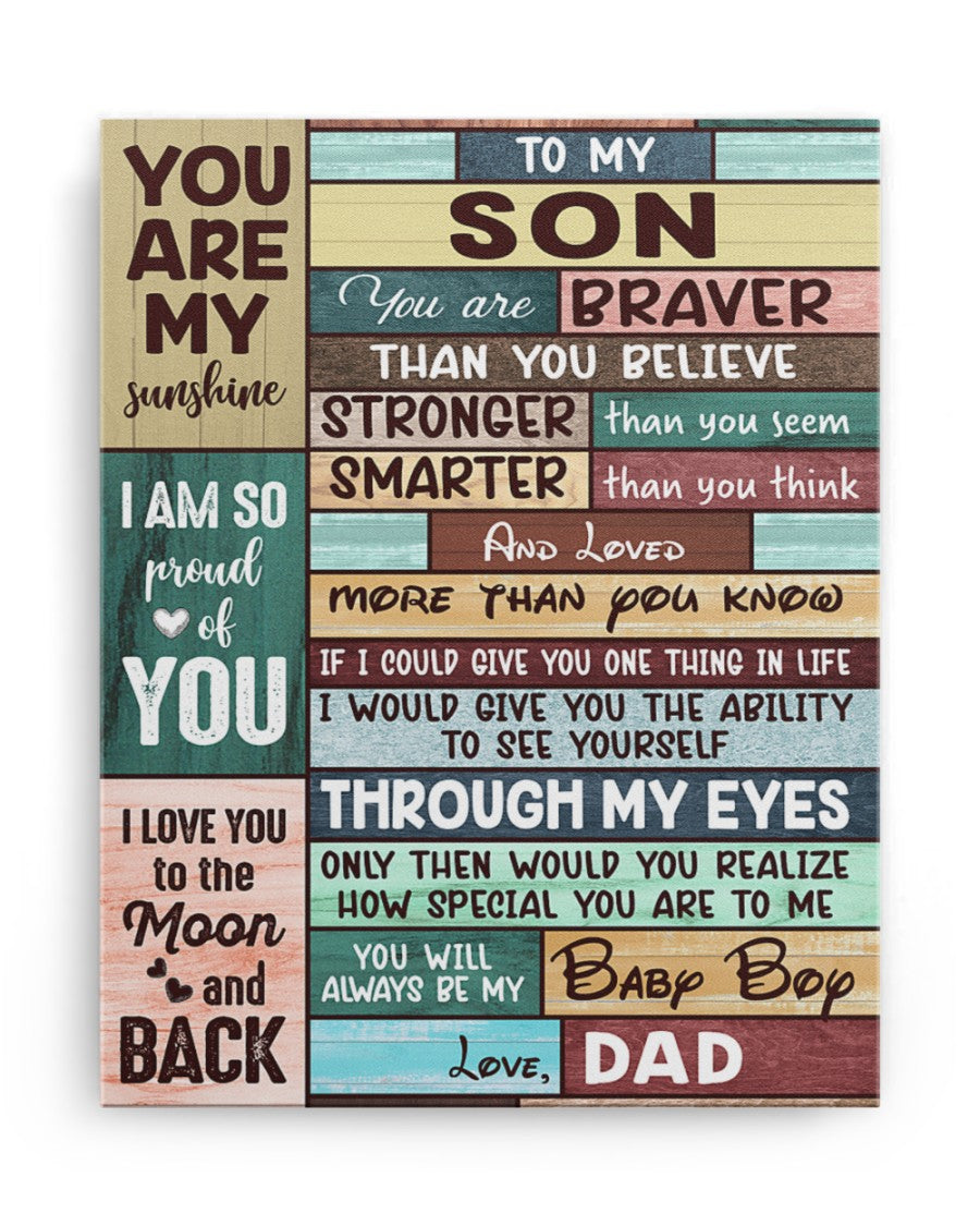 To my Son Love, Dad Gallery Wrapped Poster