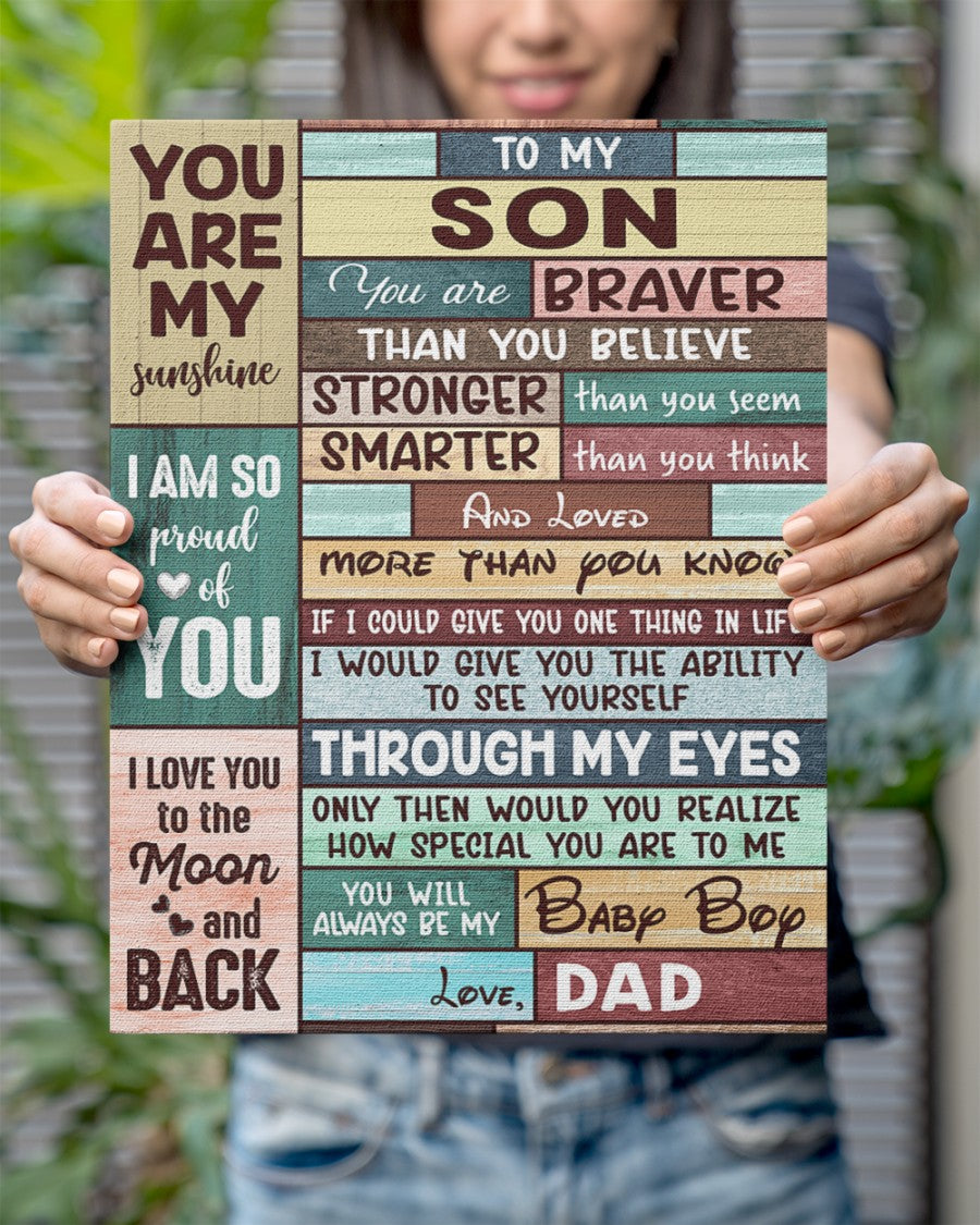 To my Son Love, Dad Gallery Wrapped Poster