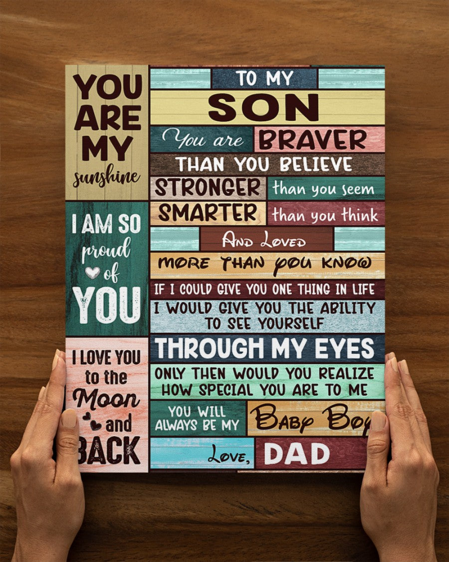 To my Son Love, Dad Gallery Wrapped Poster