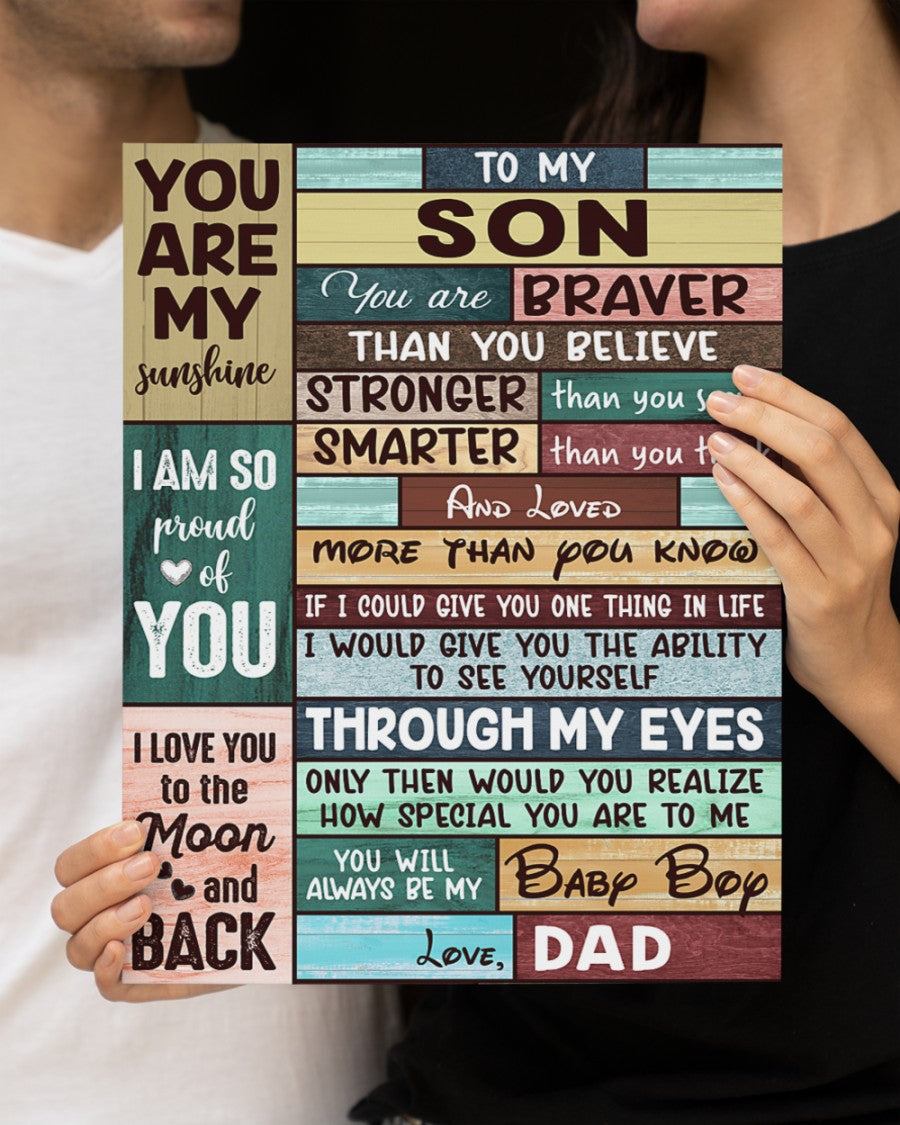 To my Son Love, Dad Gallery Wrapped Poster