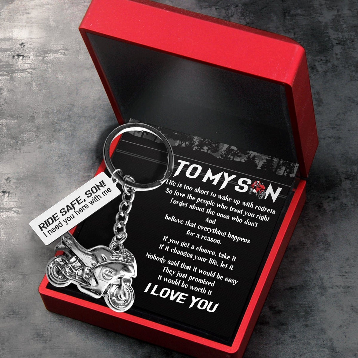 Sportbike Keychain - Biker - To My Son - I Love You - Gkei16003