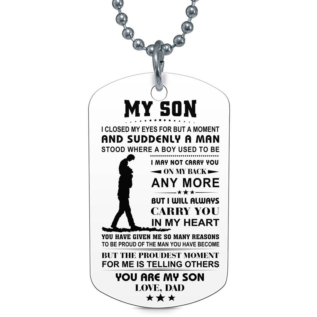Proud Of You - Dogtag For Son - Love Dad