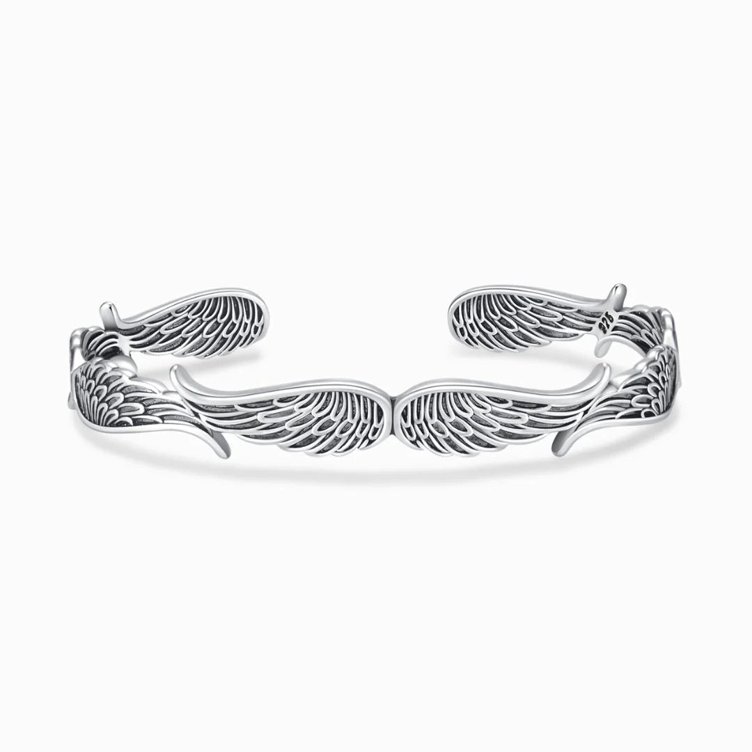 To My Husband in Heaven Vintage Angel Wings Bracelet
